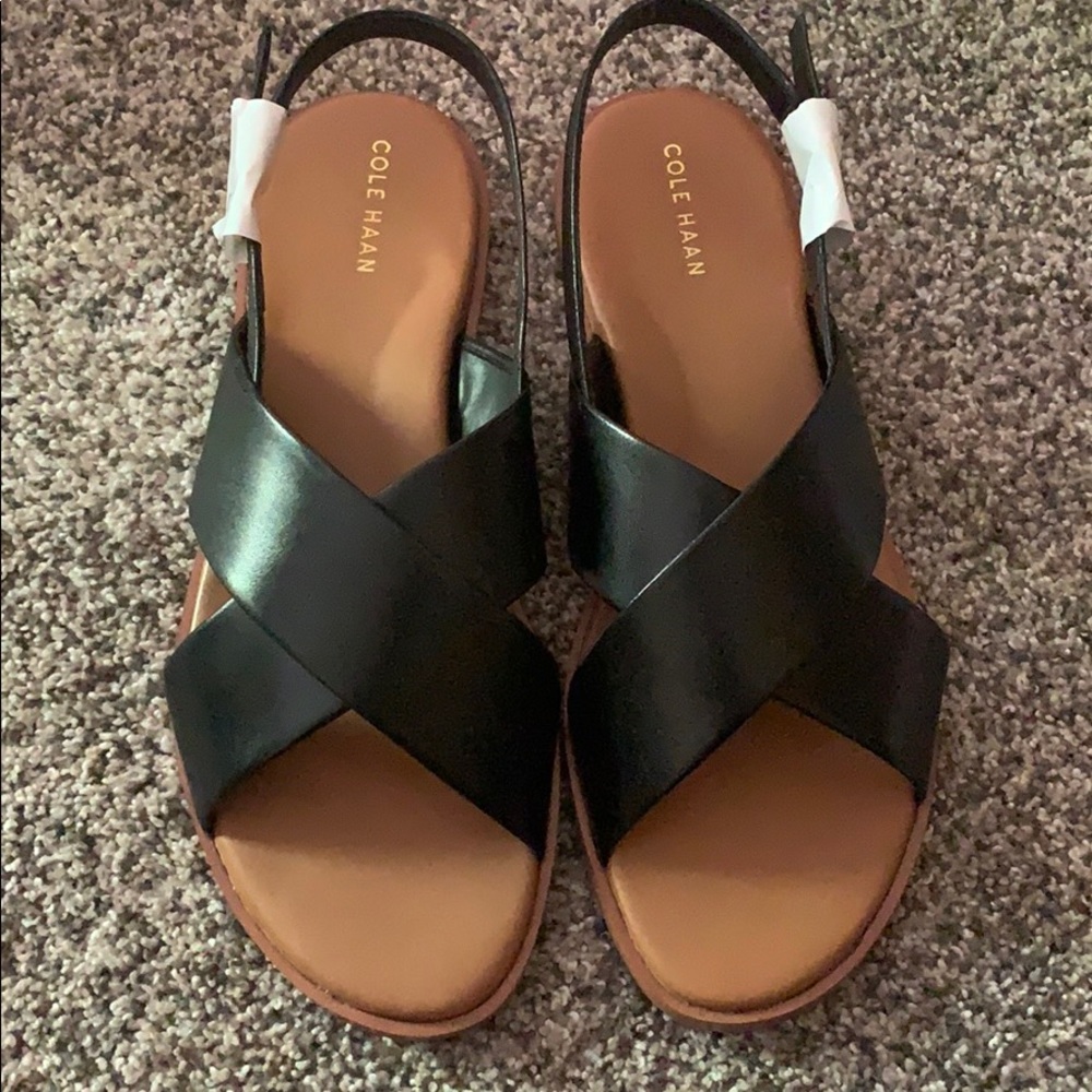 NEW Cole Haan Black leather sandals - 8.5